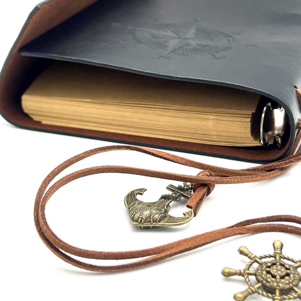MALEDEN Leather Journal Notebook, Vintage Spiral Notebook Refillable Black - Picture 8 of 11
